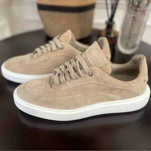 Italy’s Goodman men’s sand colored Modern Legend Suede Sneakers